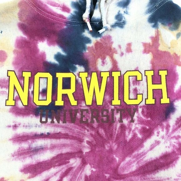 Champion Reverse Weave Norwich University Tie Dye Hooded Sweatshirt XL OOAK - Picture 2 of 10